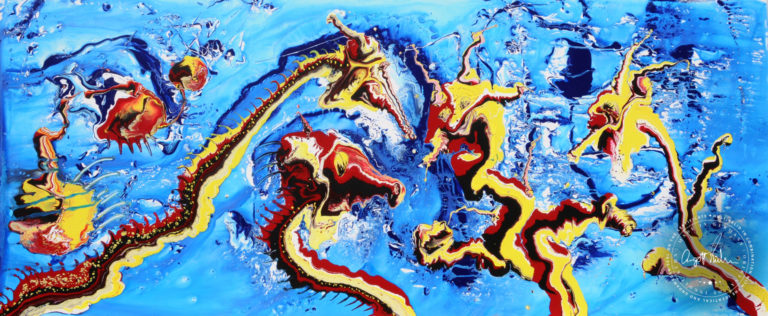 Artwork by Ingolf Kühn Communication Art-No 11089 acrylic on dibond 285x150 2018