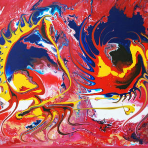 Artwork by Ingolf Kühn Dance of Joy Art-No 11090 acrylic on canvas 100 x 80 2012