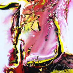 Artwork by Ingolf Kühn Fire Blossom Art-No 11091 acrylic on dibond 60x80 2018