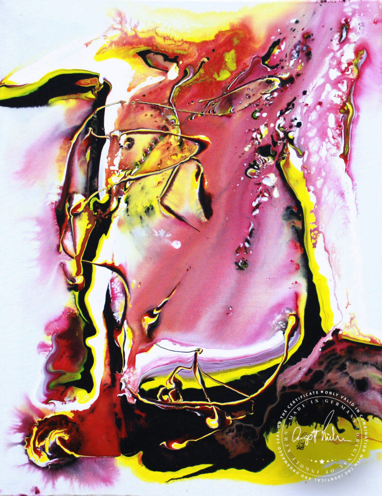 Artwork by Ingolf Kühn Fire Blossom Art-No 11091 acrylic on dibond 60x80 2018