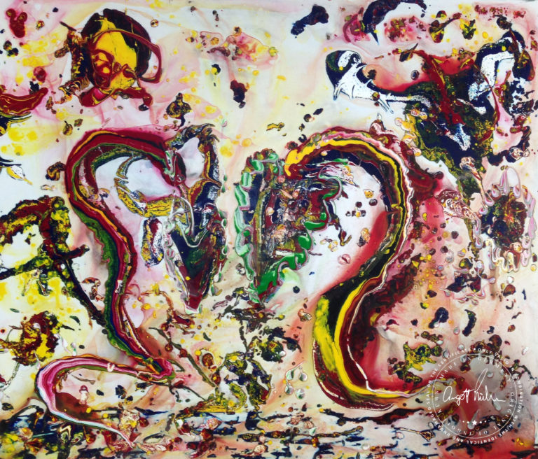 Artwork by Ingolf Kühn Children of the Dragon Art-No 11095 acrylic on dibond 176x150 2018