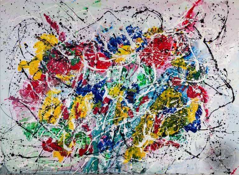 Artwork by Ingolf Kühn Flower Bouquet Art-No 11012 acrylic on dibond 205x150 2018