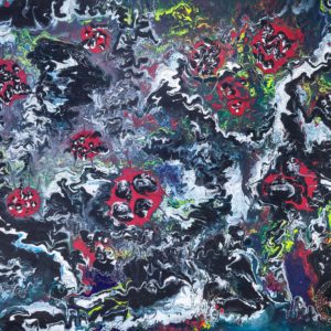 Artwork by Ingolf Kühn Spider Cave Art-No 11015 acrylic on dibond 150x125 2018