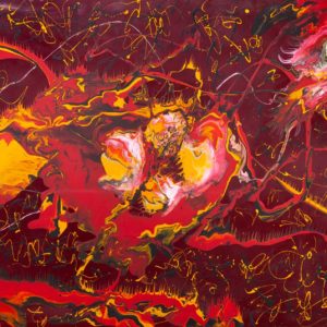 Artwork by Ingolf Kühn Flame Dance Art-No 11016 acrylic on dibond 200x100 2018