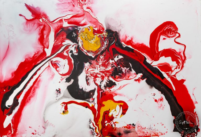 Artwork by Ingolf Kühn Awaken Phoenix Art-No 11017 acrylic on dibond 150x100 2018