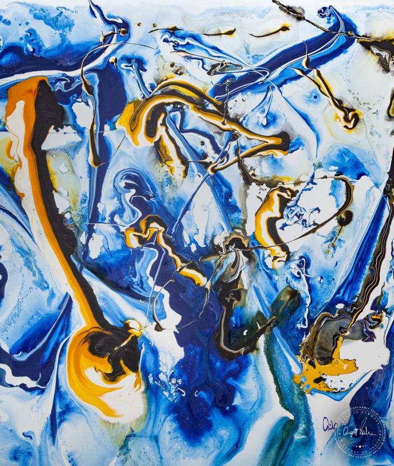 Artwork by Ingolf Kühn Diving Deep Art-No 11019 acrylic on dibond 110x130 2018