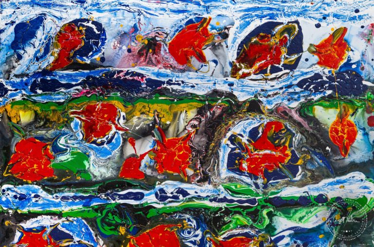 Artwork by Ingolf Kühn Apple Collections Art-No 11024 acrylic on dibond 150x100 2018