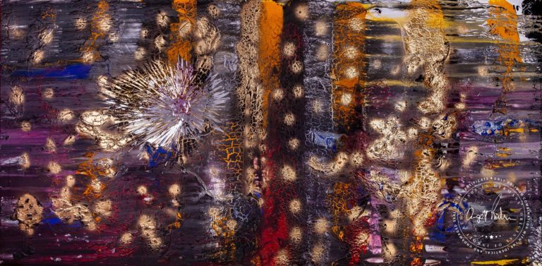 Artwork by Ingolf Kühn City Lights Art-No 11028 acrylic on dibond 300x150 2018