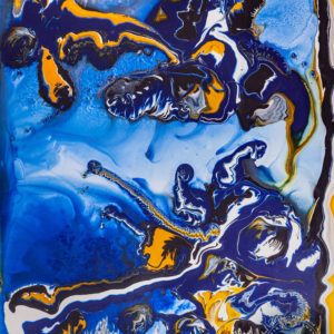 Artwork by Ingolf Kühn Cave Waterfall Art-No 11030 acrylic on dibond 79x104 2018