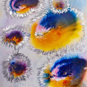 Artwork by Ingolf Kühn Puffers Art-No 11036 acrylic on dibond 79x104 2018