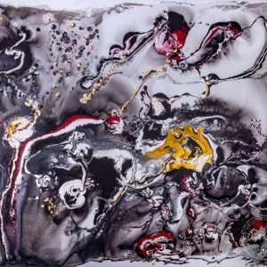 Artwork by Ingolf Kühn Silver Starlight Art-No 11038 acrylic on dibond 180x150 2018