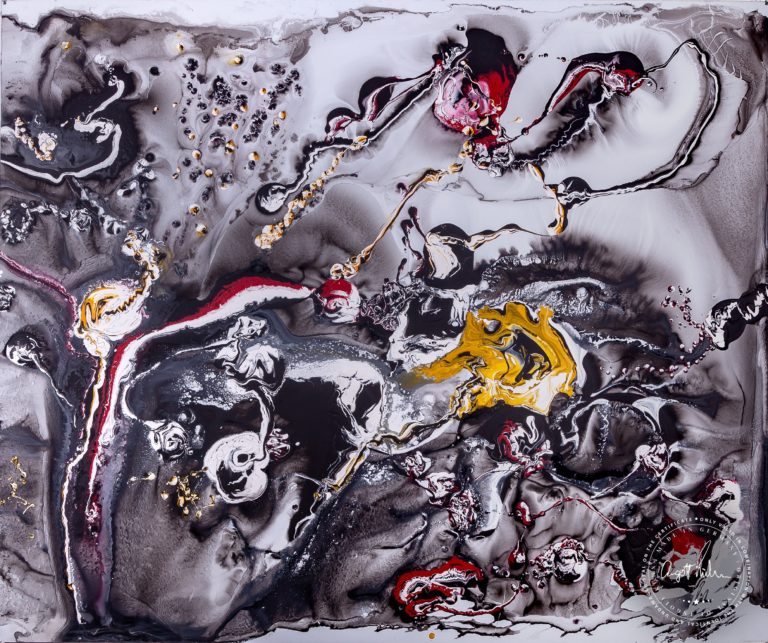 Artwork by Ingolf Kühn Silver Starlight Art-No 11038 acrylic on dibond 180x150 2018