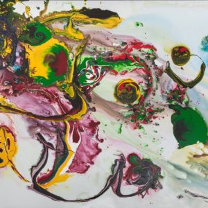 Artwork by Ingolf Kühn Leaf Pattern Art-No 11039 acrylic on dibond 320x150 2018