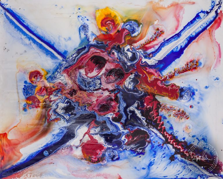 Artwork by Ingolf Kühn Island in a Lake Art-No 11041 acrylic on dibond 125x105 2018