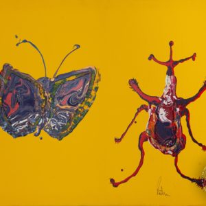 Artwork by Ingolf Kühn Insect Friends Art-No 11043 acrylic on canvas 100x70 2012
