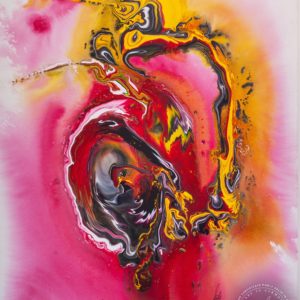 Artwork by Ingolf Kühn Burning Heart Art-No 11047 acrylic on canvas 60x80 2012