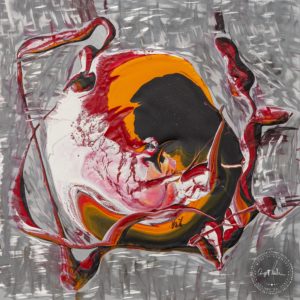 Artwork by Ingolf Kühn Ying Yang Koi 30x30 acrylic on dibond 2018