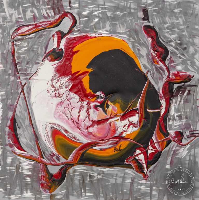 Artwork by Ingolf Kühn Ying Yang Koi 30x30 acrylic on dibond 2018