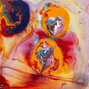 Artwork by Ingolf Kühn Exploding Stars Art-No 11054 acrylic on dibond 30x30 2018