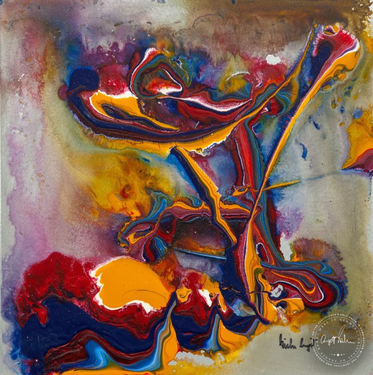 Artwork by Ingolf Kühn Joy of Flamenco 30x30 acrylic on dibond 2018