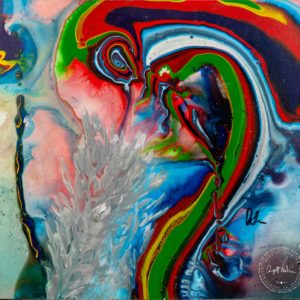 Artwork by Ingolf Kühn Woman's Gardening Art-No 11058 acrylic on dibond 30x30 2018