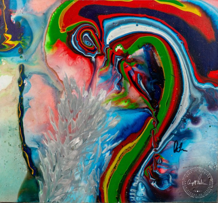 Artwork by Ingolf Kühn Woman's Gardening Art-No 11058 acrylic on dibond 30x30 2018