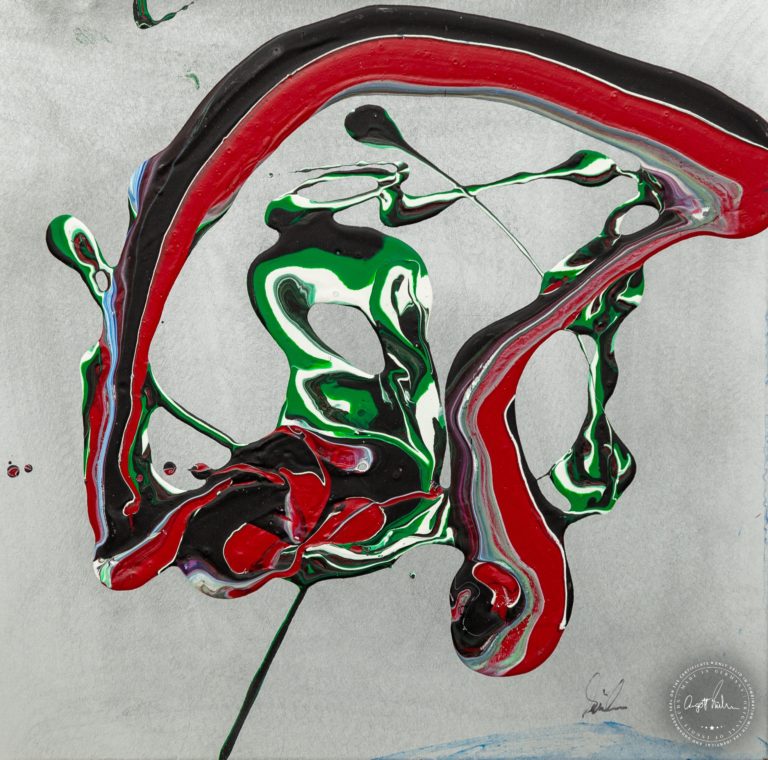 Artwork by Ingolf Kühn Taste of Melon Art-No 11061 acrylic on dibond 30x30 2018