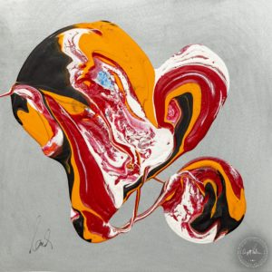 Artwork by Ingolf Kühn Burning Passion Art-No 11062 acrylic on dibond 30x30 2018