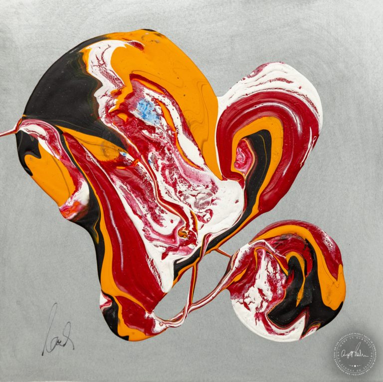 Artwork by Ingolf Kühn Burning Passion Art-No 11062 acrylic on dibond 30x30 2018