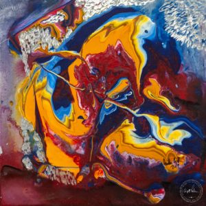 Artwork by Ingolf Kühn Parrot of Paradise Art-No 11063 acrylic on dibond 30x30 2018