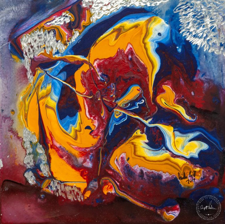 Artwork by Ingolf Kühn Parrot of Paradise Art-No 11063 acrylic on dibond 30x30 2018