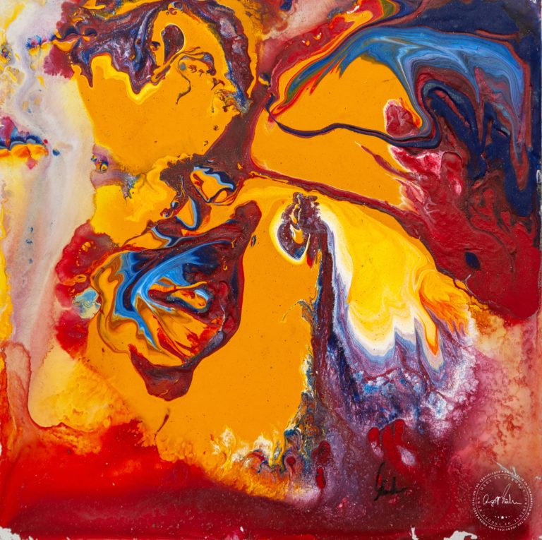 Artwork by Ingolf Kühn Birth of Art Art-No 11064 acrylic on dibond 30x30 2018