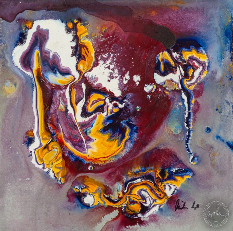 Artwork by Ingolf Kühn Fallen in Water Art-No 11066 acrylic on dibond 30x30 2019