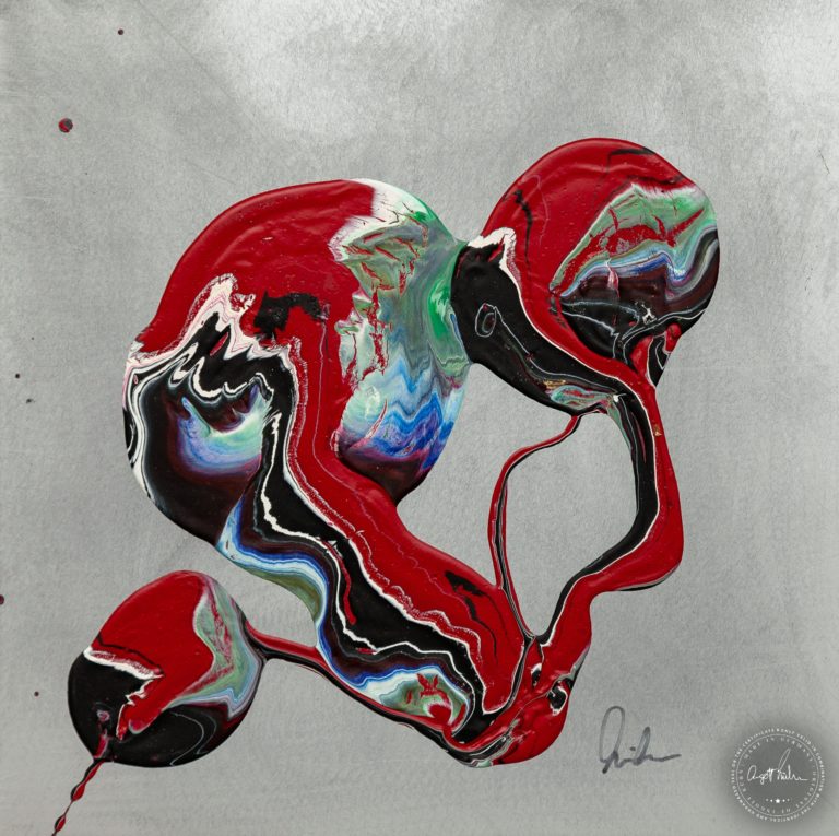 Artwork by Ingolf Kühn Common Path Art-No 11068 acrylic on dibond 30x30 2019