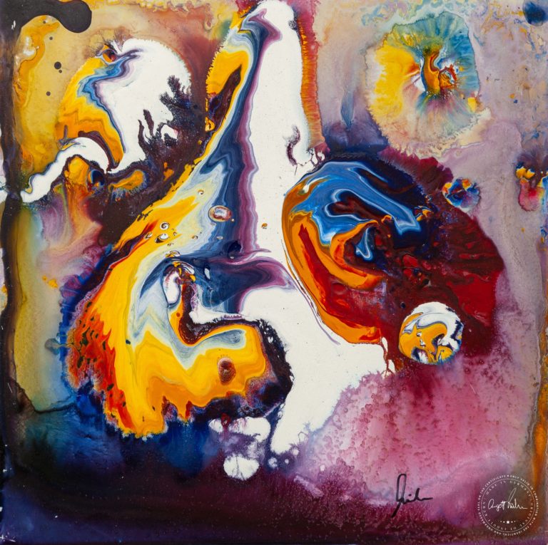 Artwork by Ingolf Kühn Walk in the Park Art-No 11069 acrylic on dibond 30x30 2019