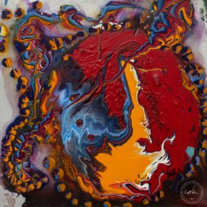 Artwork by Ingolf Rising Planet Art-No 11071 acrylic on dibond 30x30 2019