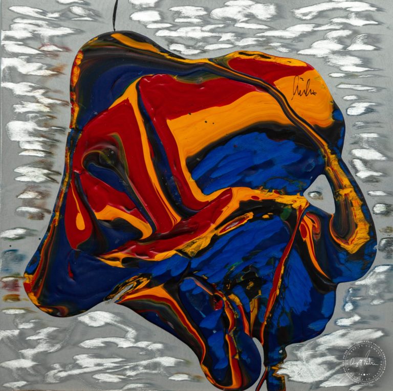 Artwork by Ingolf Sadness Art-No 11072 acrylic on dibond 30x30 2019