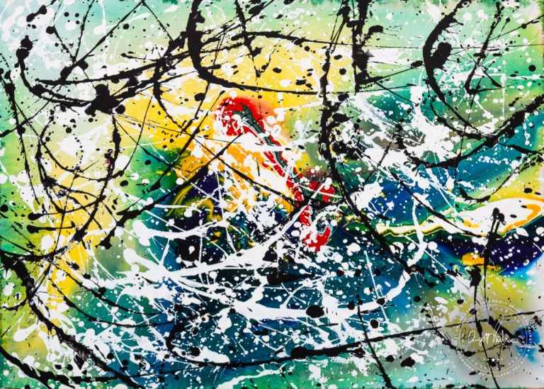 Artwork by Ingolf Three Things II Art-No 11076 acrylic on dibond 70 cm x 50 cm cm 2019