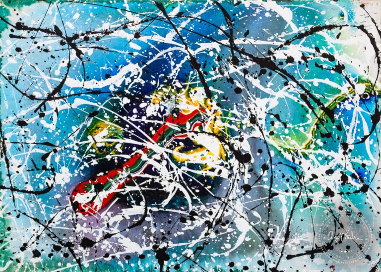 Artwork by Ingolf Three Things III Art-No 11075 acrylic on dibond 70 cm x 50 cm 2019