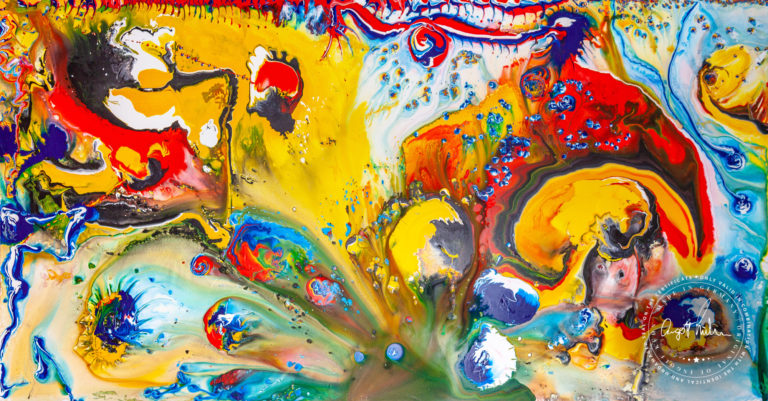 Artwork by Ingolf Kühn Metamorphosis Art-No 11079 acrylic on dibond 285x150 2014