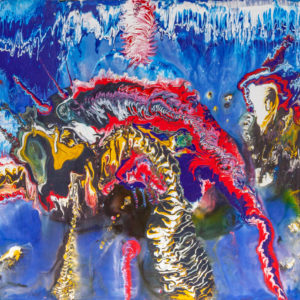 Artwork by Ingolf Kühn Sea Dragons Art-No 11080 acrylic on dibond 300x150 2014