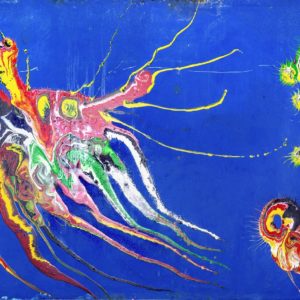 Artwork by Ingolf Travelling through the Deep Art-No 11081 acrylic on dibond 300 cm x 150 cm 2014