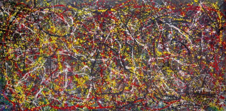 Artwork by Ingolf Colorful Chaos Art-No 11083 acrylic on dibond 315 cm x 150 cm 2018