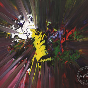 Artwork by Ingolf Kühn Meteor Art-No 12001 acrylic on canvas 100x80 2018