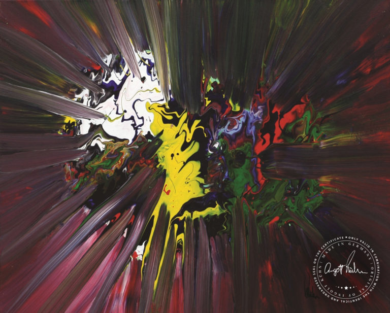 Artwork by Ingolf Kühn Meteor Art-No 12001 acrylic on canvas 100x80 2018