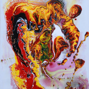 Artwork by Ingolf Kühn Flooded by Magma Art-No 12005 60x80 acrylic on canvas 2012