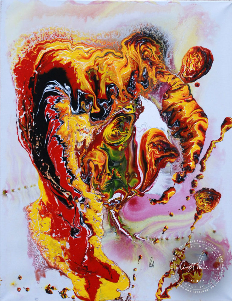 Artwork by Ingolf Kühn Flooded by Magma Art-No 12005 60x80 acrylic on canvas 2012