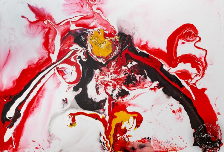 Artwork by Ingolf Kühn Awaken Phoenix Art-No 11017 acrylic on dibond 150x100 2018